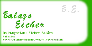 balazs eicher business card